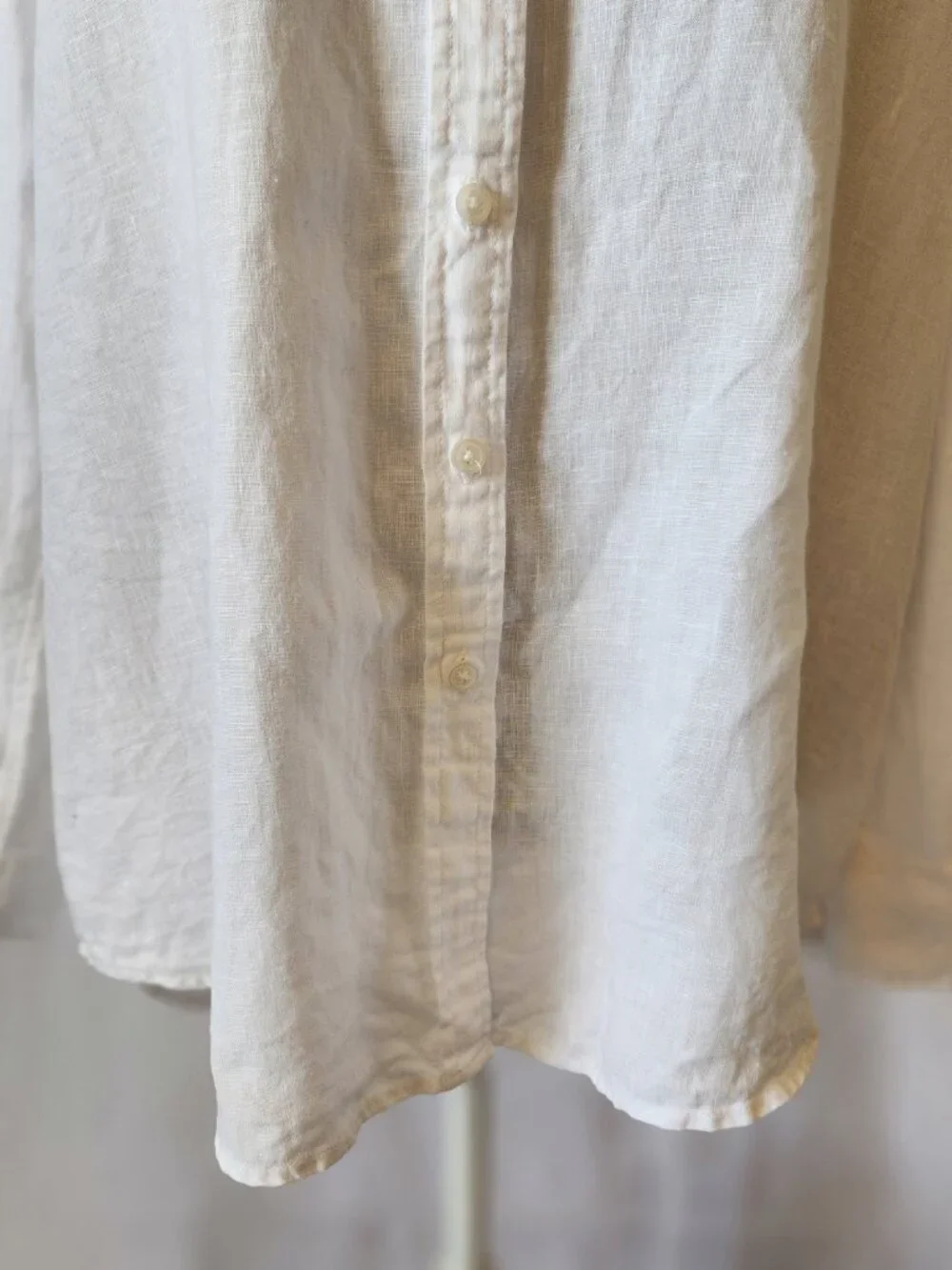 Quince Women's Large White 100% European Linen Long Sleeve Button-Down Shirt - Picture 5 of 15